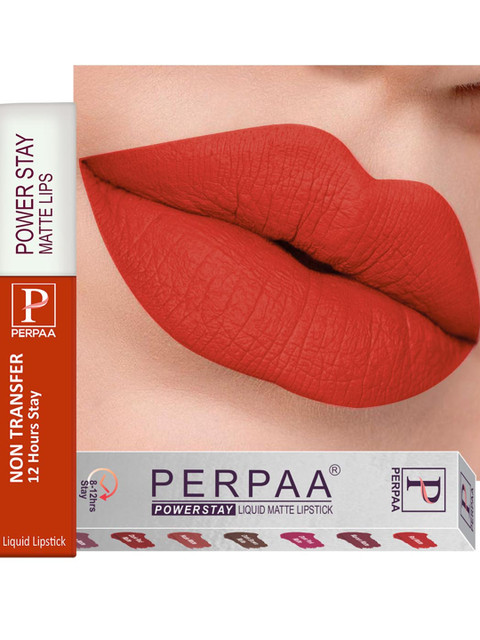 PERPAA Power Stay Non Transfer 12 Hours Stay Matte Liquid Lipstick 5 ml - Red 01