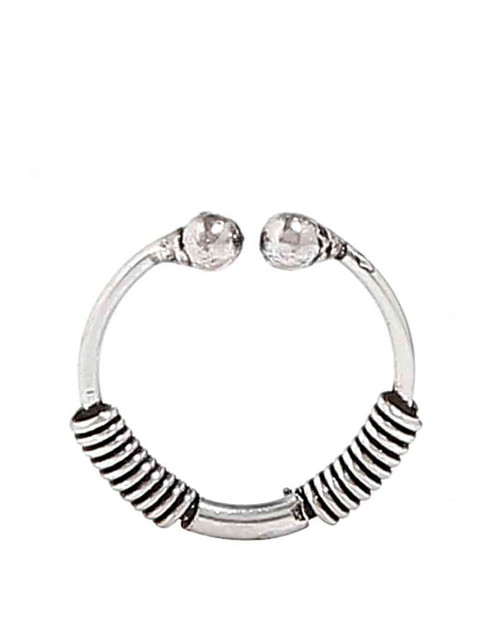 Abhooshan 92.5 Sterling Silver Clip-On Ring Nosepin
