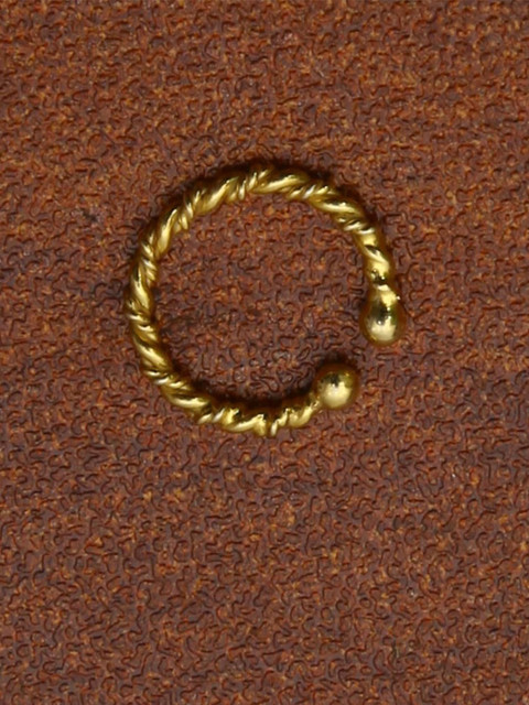 Abhooshan 92.5 Sterling Silver Gold-Plated Ring Nosepin