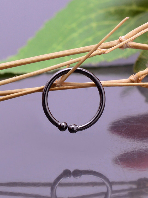 Abhooshan Pure 92.5 Sterling Silver Rhodium-Plated Ring Nosepin