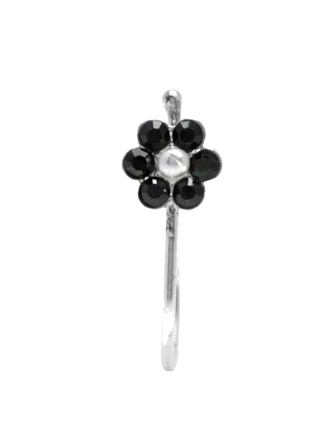 Abhooshan 92.5 Sterling Silver Cubic Zirconia Stud Nosepin