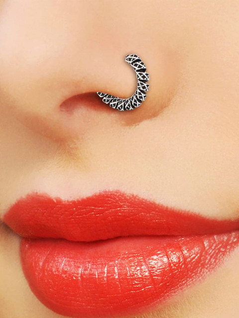 Abhooshan 92.5 Sterling Silver Nose Ring - Image 2
