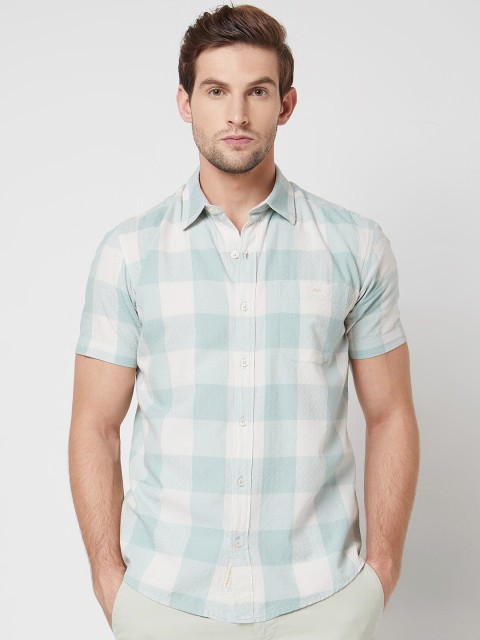 Mufti Slim Fit Buffalo Checked Cotton Casual Shirt