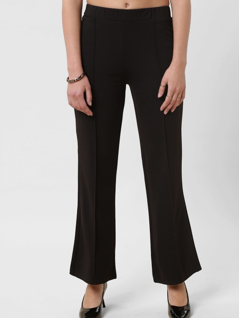FITHUB Women Loose Fit High-Rise Cotton Bootcut Trousers