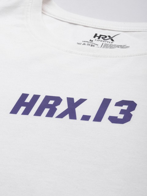 HRX by Hrithik Roshan Men Typography Printed Pure Cotton T-shirt - Image 2