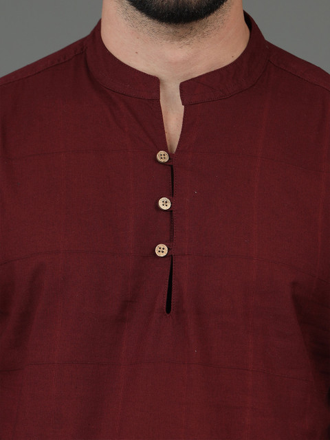 HERE&NOW Slim Fit Long Sleeves Mandarin Collar Cotton Casual Shirt - Image 2