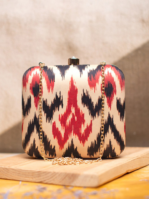 ARTKLIM Ikkat Printed Box Clutch