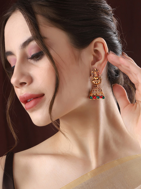 Priyaasi Gold-Plated Contemporary Jhumkas - Image 2