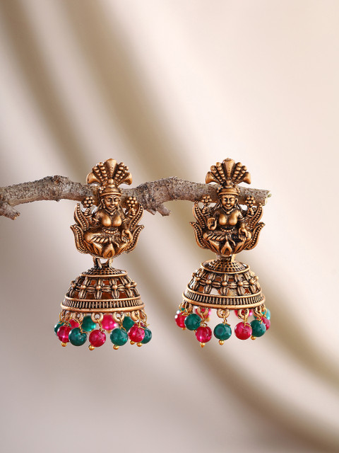 Priyaasi Gold-Plated Contemporary Jhumkas