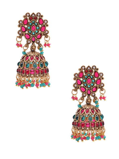 Priyaasi Gold-Plated Contemporary Jhumkas - Image 3