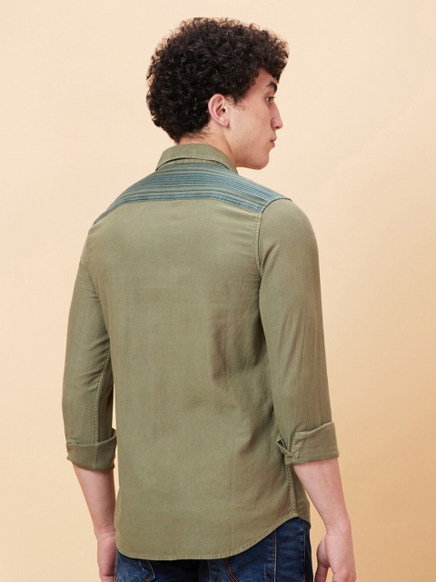 Being Human Spread Collar Slim Fit Horizontal Striped Casual Shirt - Image 4