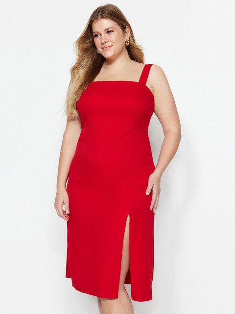 Trendyol Plus Size Shoulder Straps Sheath Dress