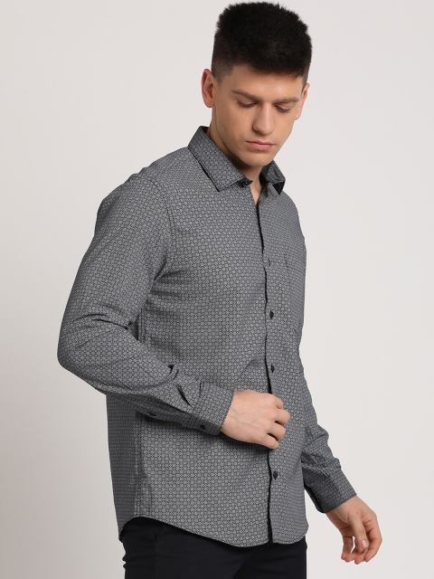 Turtle Micro Ditsy Printed Standard Slim Fit Cotton Opaque Formal Shirt - Image 3
