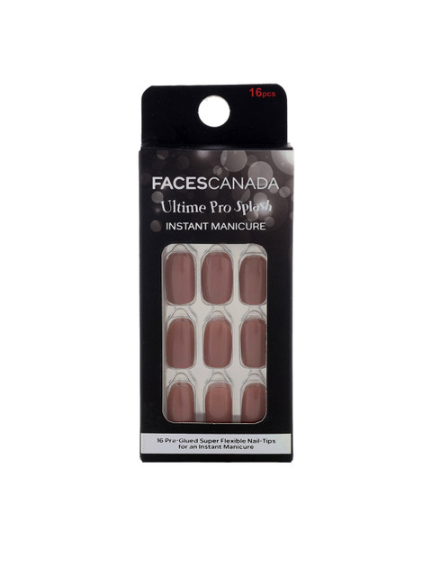 FACES CANADA Ultime Pro Splash Instant Manicure Press On Nail Extensions - 16Pcs - Woody