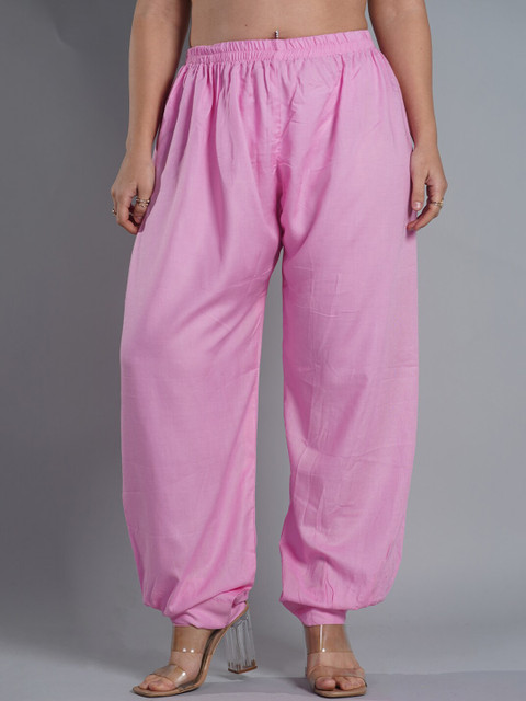 LetsDressUp Women Solid Loose-Fit Mid-Rise Salwar