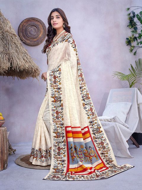 KALINI Ethnic Motifs Printed Mysore Silk Saree - Image 2