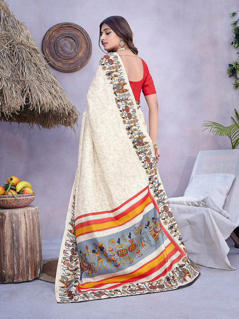KALINI Ethnic Motifs Printed Mysore Silk Saree - Image 3