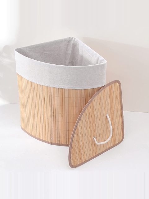 Kuber Industries 35 L Foldable Bamboo Basket Clothes Storage Laundry Bag with Lid - Image 3