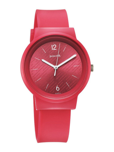 Sonata Splash Quartz Analog With Pink Dial Watch For Women - Nt87048pp04w