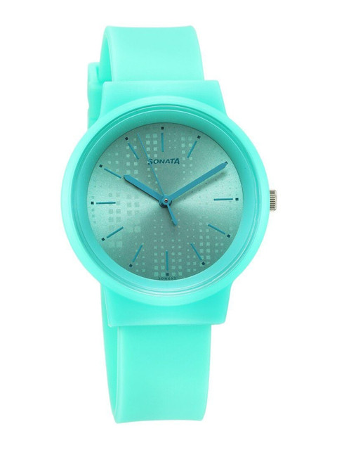 Sonata Splash Quartz Analog With Green Dial Watch For Women - Nt87048pp01w