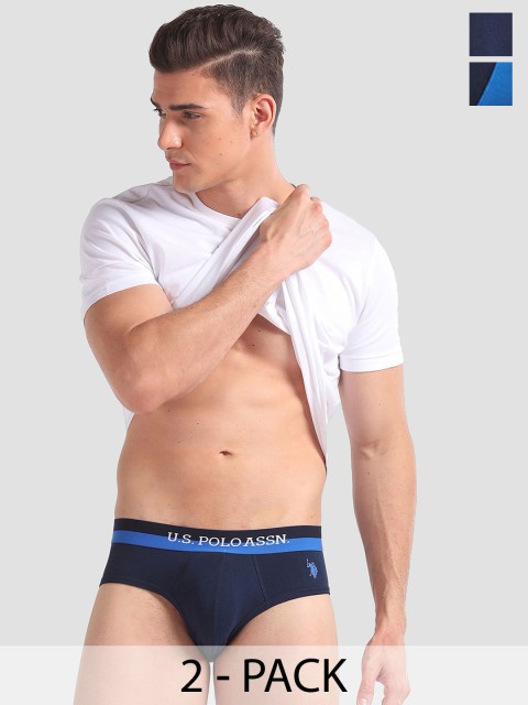 U.S. Polo Assn. Men Pack Of 2 Colourblocked Briefs OEB02-BNO-P2