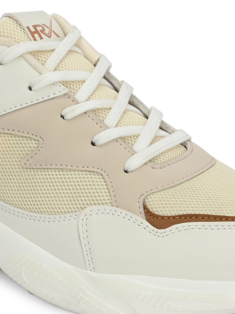 HRX by Hrithik Roshan Men Cream-Coloured Mesh Running Shoes - Image 6