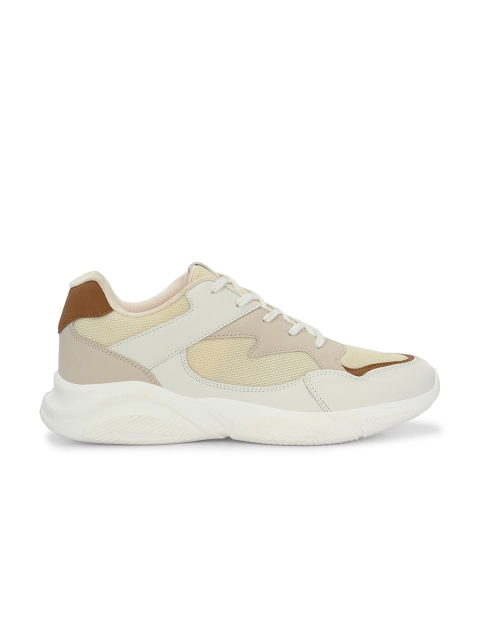 HRX by Hrithik Roshan Men Cream-Coloured Mesh Running Shoes - Image 4