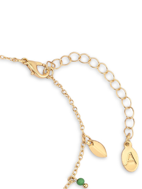 Accessorize Beaded Leaf Drop Anklet - Image 4