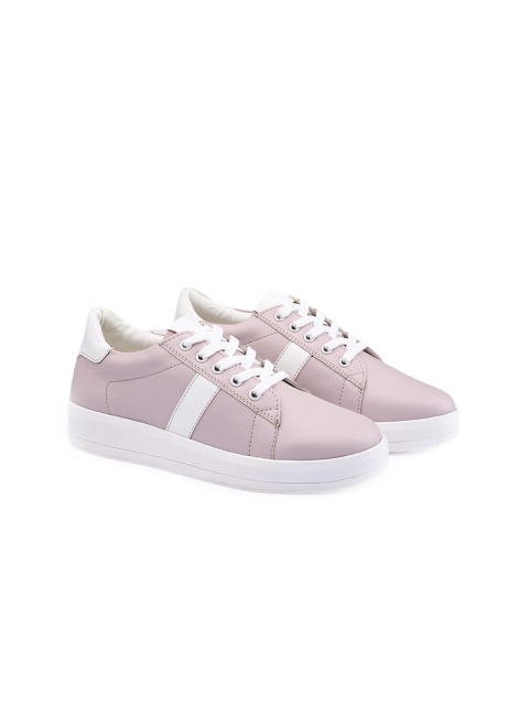 Mast & Harbour Women Pink Round Toe Lace-Ups Sneakers - Image 7