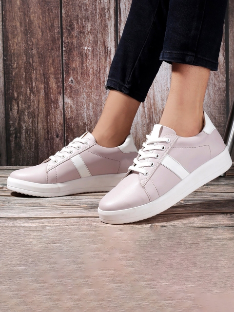 Mast & Harbour Women Pink Round Toe Lace-Ups Sneakers - Image 2