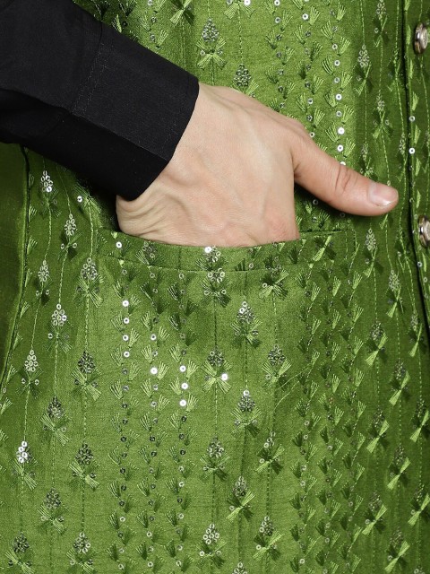 Anouk Embroidered Sequinned Nehru Jacket - Image 6