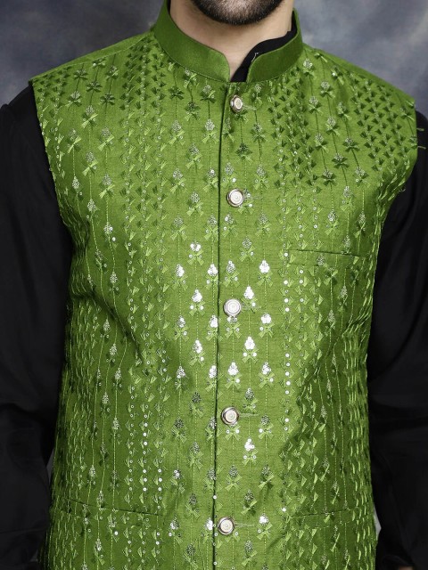 Anouk Embroidered Sequinned Nehru Jacket - Image 2