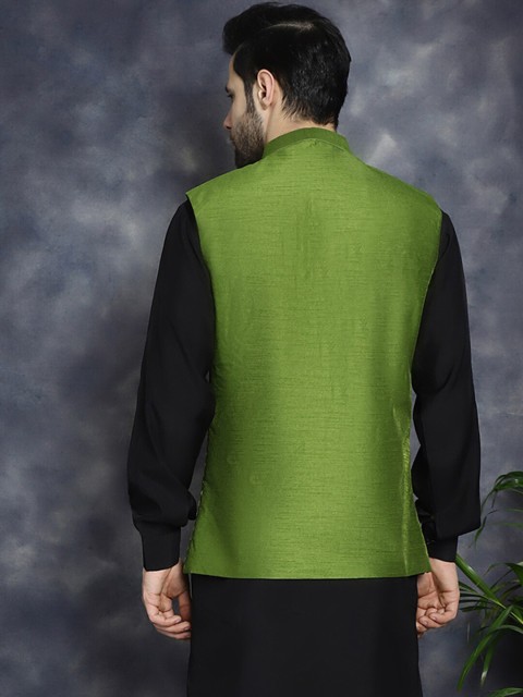 Anouk Embroidered Sequinned Nehru Jacket - Image 4