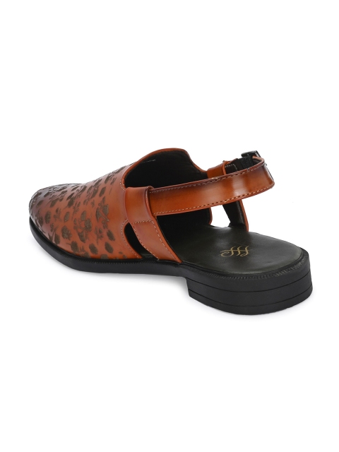 House of Pataudi Men Textured Shoe-Style Sandal - Image 4