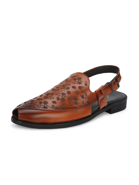 House of Pataudi Men Textured Shoe-Style Sandal - Image 3