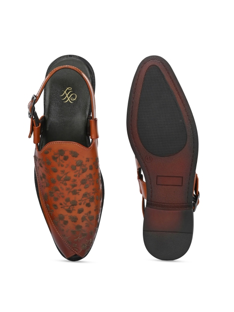 House of Pataudi Men Textured Shoe-Style Sandal - Image 6