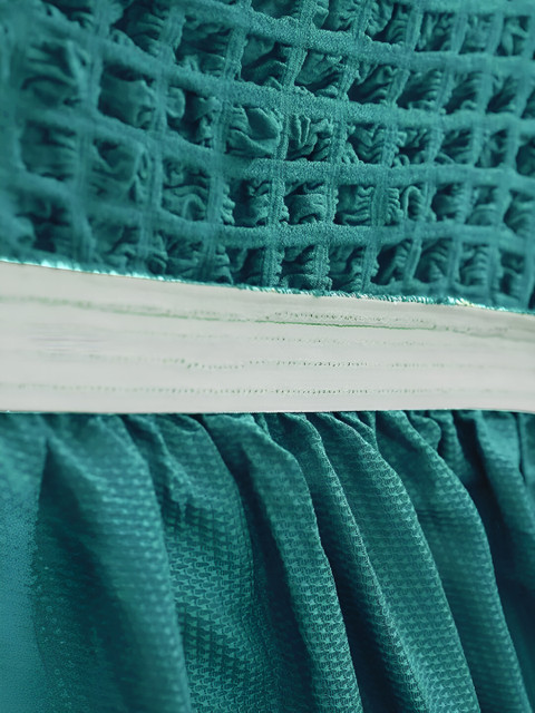 Cortina Teal Elastic Stretchable Sofa Cover With Arms - Image 4