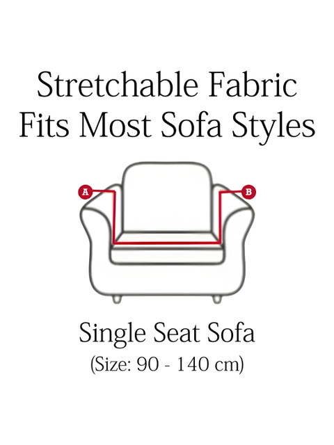 Cortina Teal Elastic Stretchable Sofa Cover With Arms - Image 6