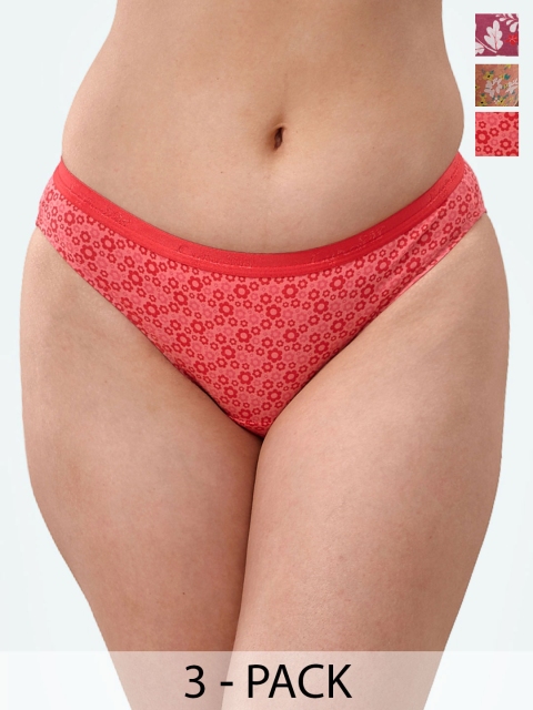 LYRA Pack Of 3 Assorted Printed Bikini Briefs