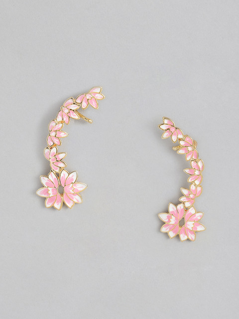 Estele Gold-Plated Floral Ear Cuff Earrings - Image 3