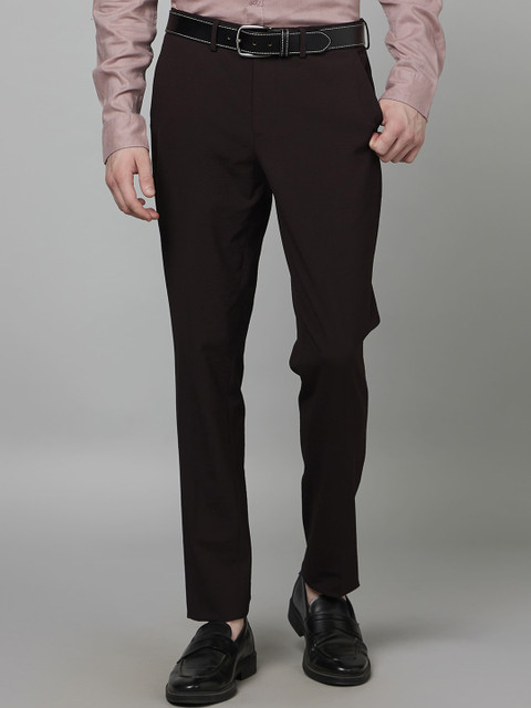 Celio Men Mid Rise Cotton Formal Trousers