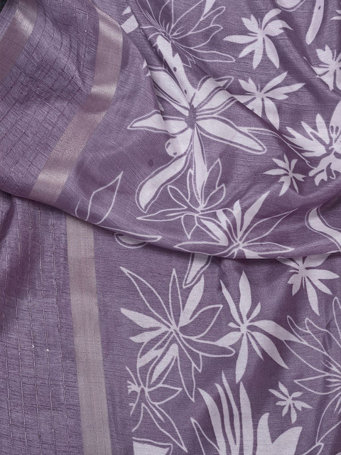 KALINI Floral Printed Zari Saree - Image 6