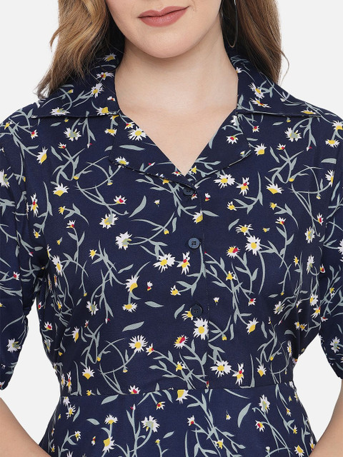 Indietoga Floral Printed Crepe Fit & Flare Long Maxi Dress - Image 2