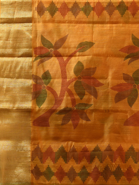 DESH BIDESH Floral Woven Design Zari Cotton Silk Saree - Image 6