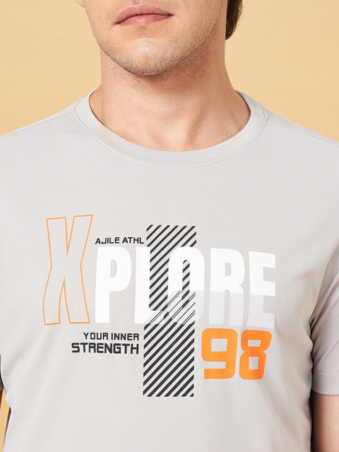 Ajile by Pantaloons Typography Printed Slim Fit Sports T-shirt - Image 2
