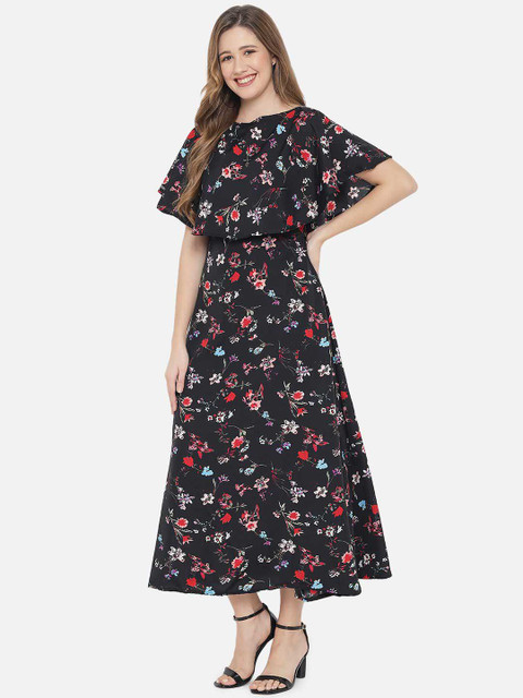 Indietoga Floral Print Flutter Sleeve Crepe Maxi Dress - Image 4