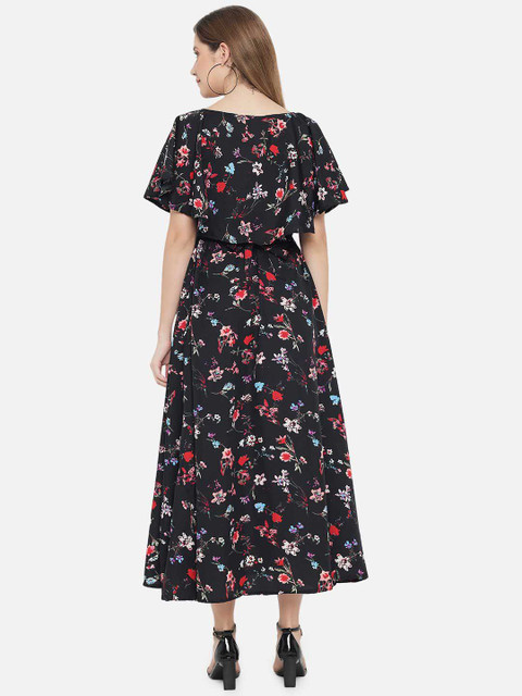 Indietoga Floral Print Flutter Sleeve Crepe Maxi Dress - Image 5