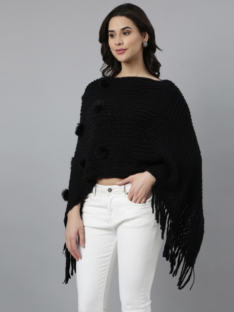SHOWOFF Women Cable Knit Longline Poncho - Image 6