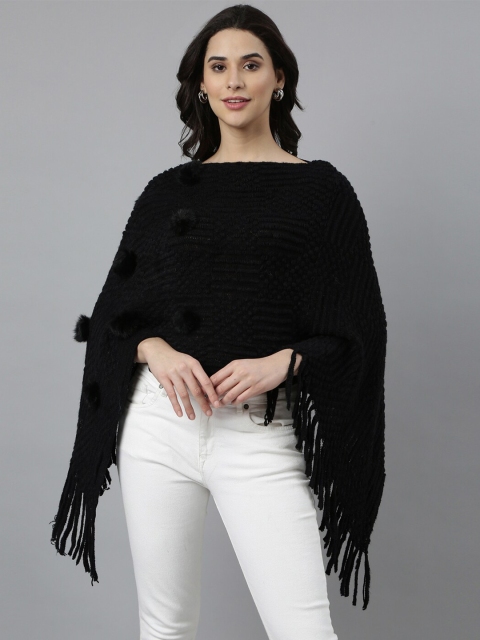 SHOWOFF Women Cable Knit Longline Poncho - Image 3
