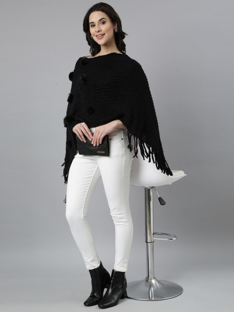 SHOWOFF Women Cable Knit Longline Poncho - Image 5